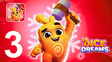 Dice Dreams Gameplay Walkthrough Part 3 - Frozen Kingdom Start to Finish (Android/iOS)