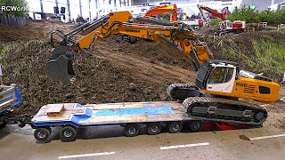 RC Excavator Liebherr R 956 Truck Transport / RC Construction Site / Modellbaumesse Friedrichshafen