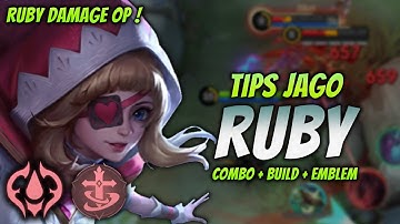 CARA MAIN RUBY DAMAGE ! BUILD & EMBLEM RUBY TERSAKIT 2024 ! | RUBY EXP LANE GAMEPLAY