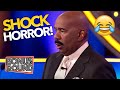 STEVE HARVEY SHOCKED! Funny Family Feud Answer Reaction Clips! TRY NOT TO LAUGH!