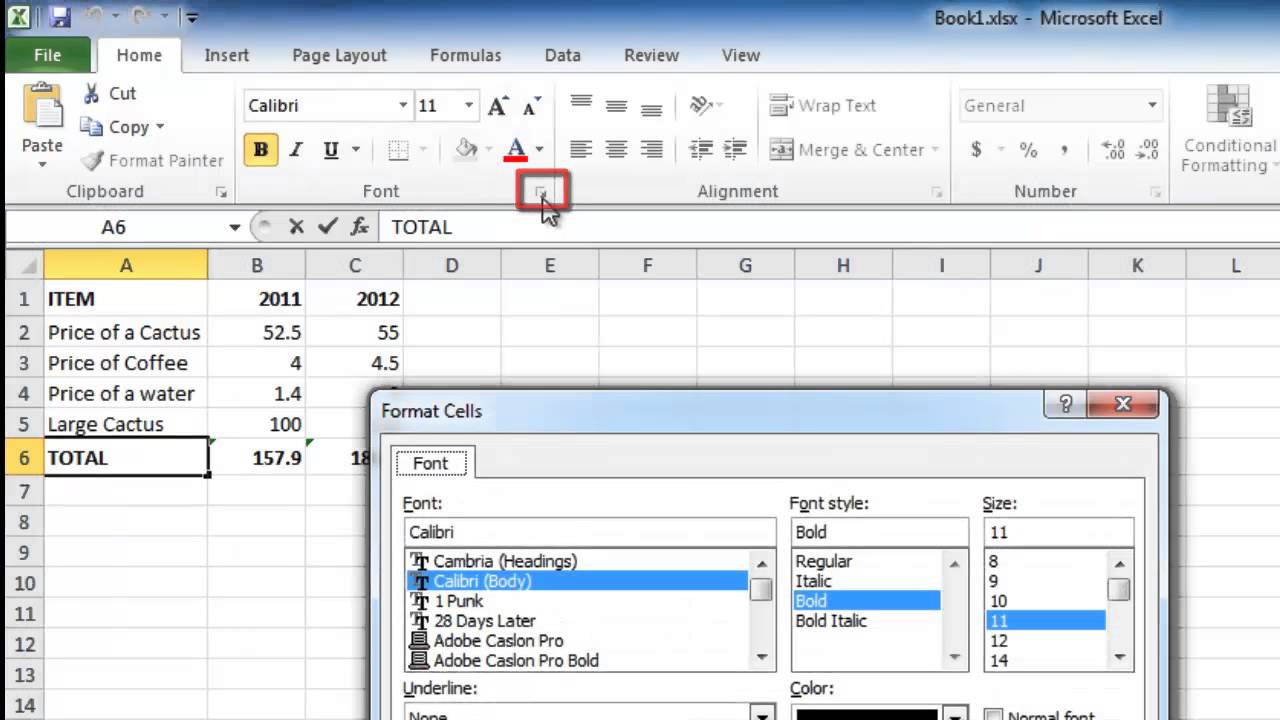 How to Write subscript in Excel 13