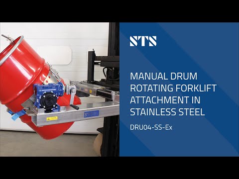 Manual Drum Rotating Forklift Attachment in Stainless Steel (DRU04-SS-Ex)