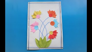 Flower Wall Hanging Craft Ideas With Paper Home decor  |  How to make wall hanging