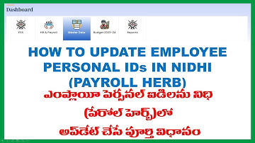 HOW TO UPDATE EMPLOYEE PERSONAL ID