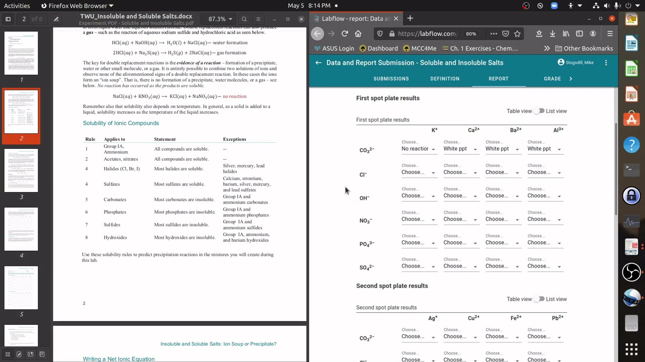 Labflow Soluble and Insoluble Salts - YouTube