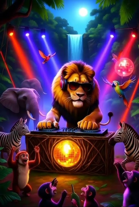 DJ Lion Party in the Jungle 🦁 | All Animals Dance in 4K | Realistic Animation | #ND Likes #Animals
