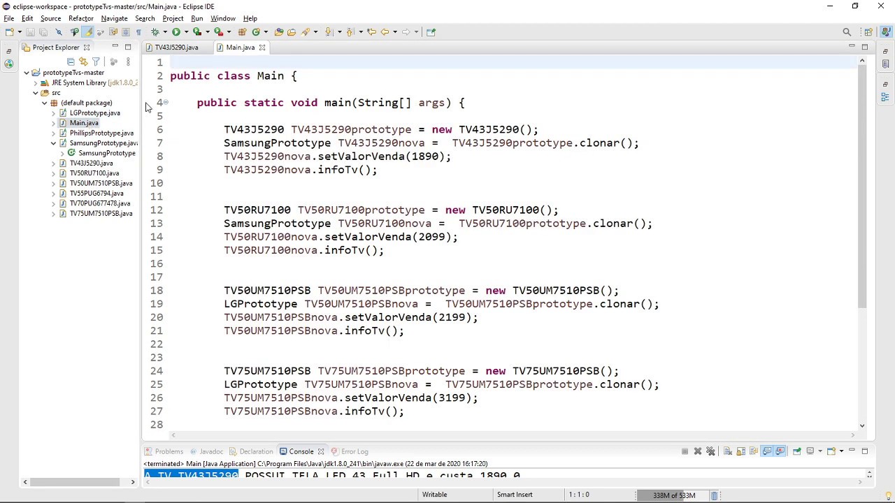 Padrão de Projeto Prototype - Implementação JAVA - YouTube