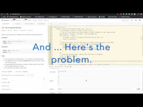 My First Live Coding Video | Find most frequent K elements from a list
