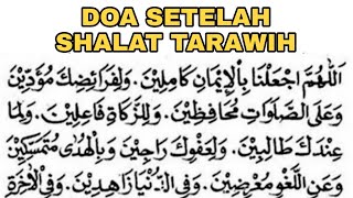 BELAJAR DOA SESUDAH SHALAT TARAWIH