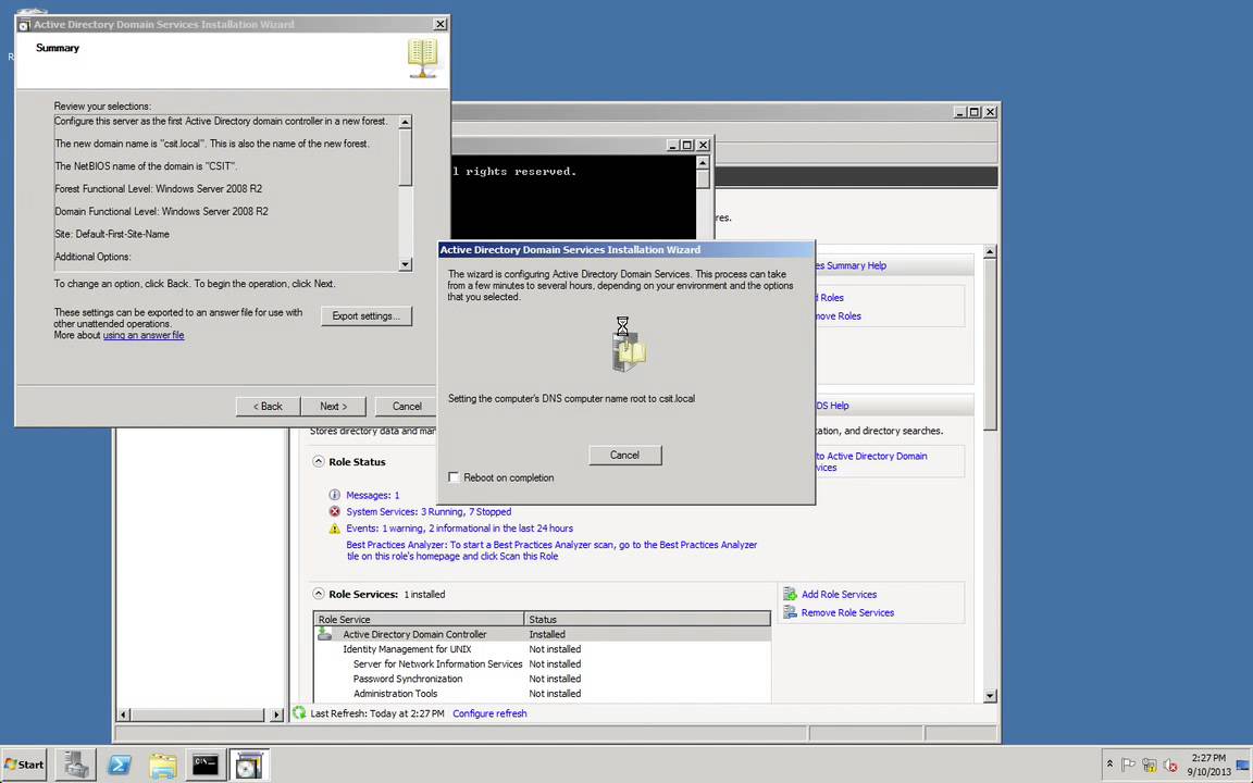 Domain Controller Windows Server 2008 R2 - YouTube