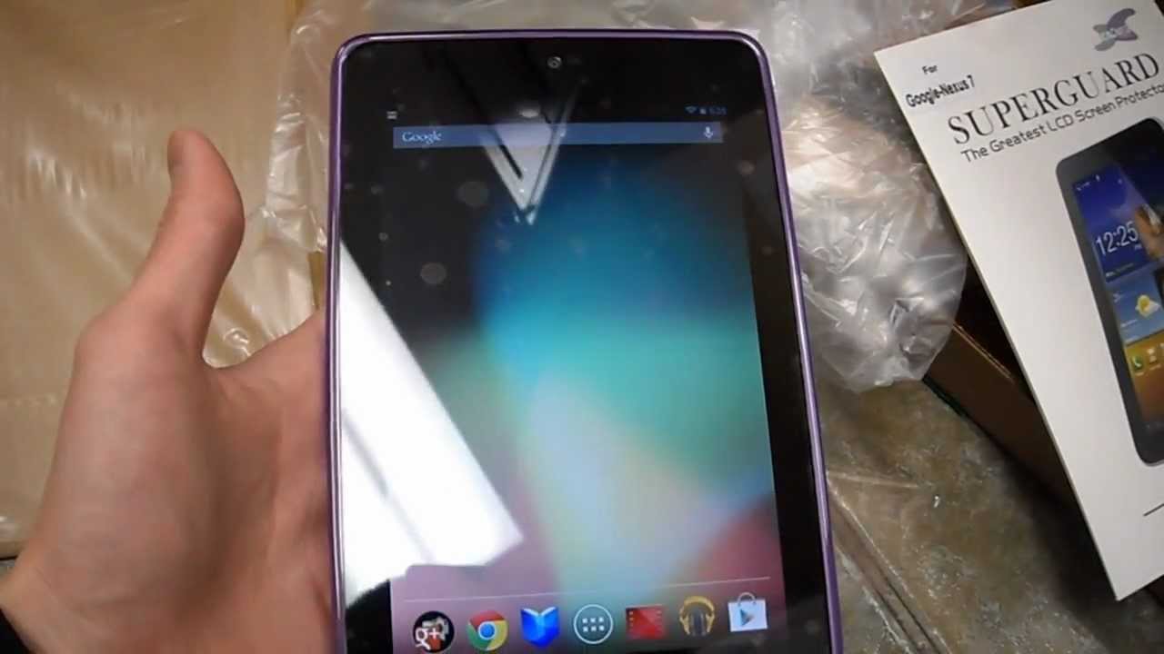Unboxing Google ASUS Nexus 7 Tablet screen protector silicone case