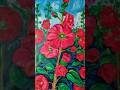 Red Hollyhocks #shorts #timelapse #flowerpainting #hollyhock