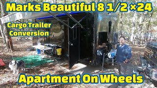 A Tour Of Mark's Beautiful 8 1/2×24 Cargo Trailer Conversion Apartment On Wheels