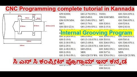 #23 CNC Programming complete tutorial in Kannada/Internal Grooving Program /Inner Dia Grooving/No 10