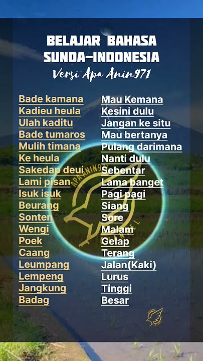 BELAJAR BAHASA SUNDA-INDONESIA PART 7‼️Versi Apa Anin971
