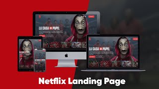 Netflix Website Landing Page Using HTML and CSS | Money Heist | Responsive Design