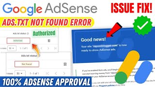 Google AdSense Ads.txt Not Found Problem 100% Solve | How To Fix Ads.txt Status Not Found
