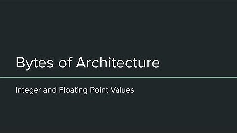 Bytes of Architecture: Integer and Floating Point Types
