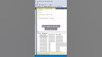 #SQL How to See All Columns in a Table? #datascience #coding #programming #mssql #databasemanagement