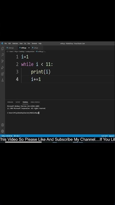While loop in python||#Shorts - YouTube