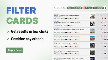 Cards section - navigation and filtering cards in Reports.re to Find What You Need in a few clicks