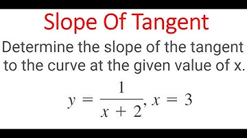 Slope Of Tangent To Curve y = 1/(x + 2) At x = 3