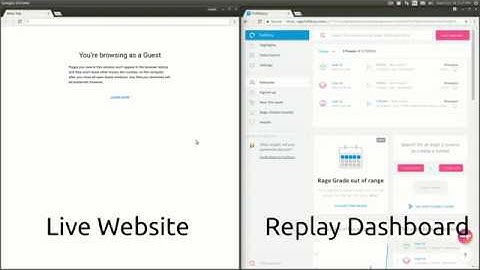 A demo of a session replay script recording on a test page