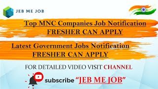 Jeb Me Job - Channel Provide Private Mnc And Government Jobs Latest Job Vacancy Notification 2021
