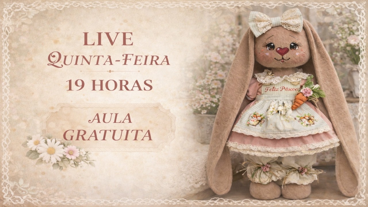 Coelha Rapunzel com Rostinho DTF | Passo a passo completo | Quinta às 19h