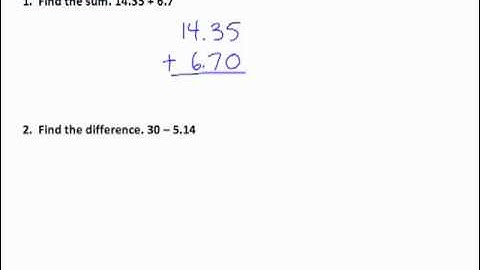 Chapter 3.2 GST Basic Math - Adding and Subtracting Decimal Numbers