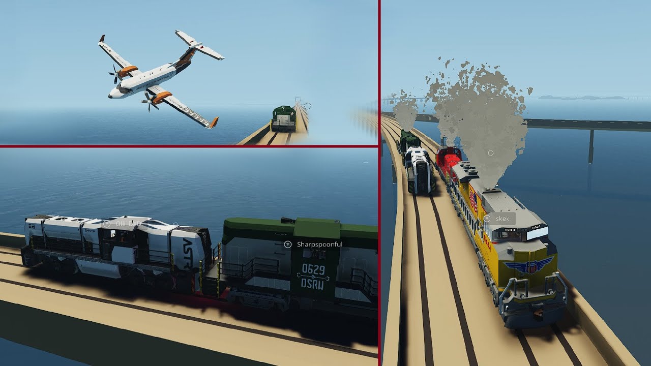 [Stormworks] Multiplayer: Epic train race with twisted finish! - YouTube