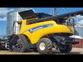 New Holland CR8.90 with Powerflex tracks harvesting wheat in Michigan in 2021.