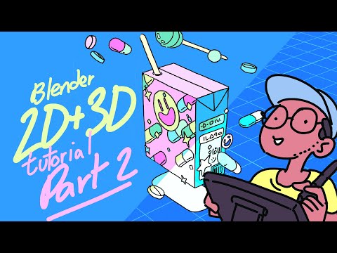 Blender 2D/3D for beginners, drawing and animating with greasepencil - Part 2/2