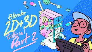 Blender 2D/3D for beginners, drawing and animating with greasepencil - Part 2/2