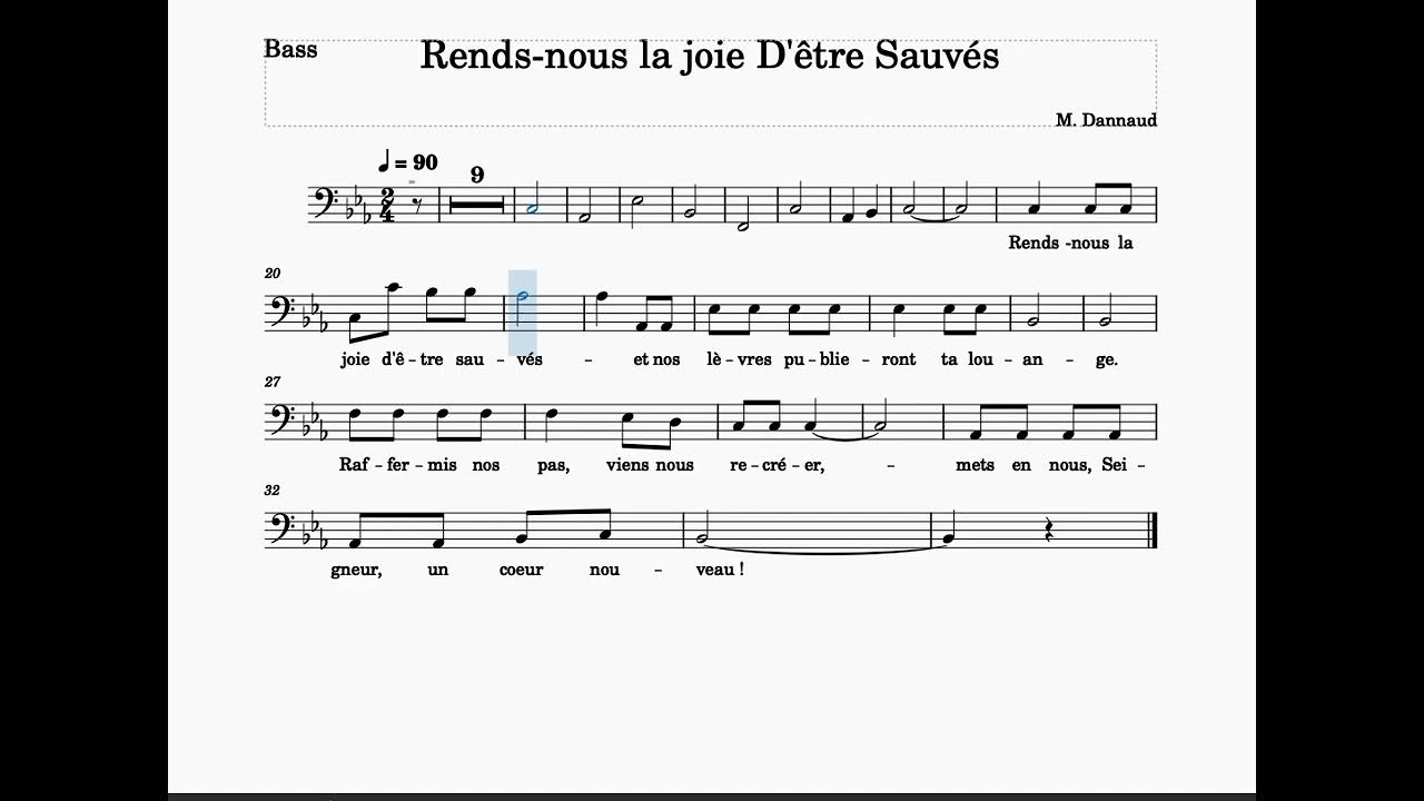 Rends Nous La Joie De Ton Salut Paroles rends-nous la joie D'être Sauvés Basse - YouTube