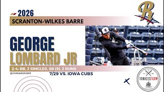 George Lombard Jr. Vs. Iowa Cubs 7/29/26