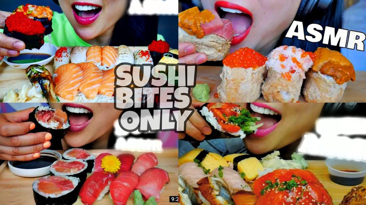 SAS-ASMR COMPILATION SUSHI VIDEOS BITES ONLY | SASHIMI, NIGIRI, ABURI, MAKI, TEMAKI, TAMAGO |ASMR|