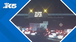 4 lanes of I-5 North shut down in Kent due to motorcycle crash