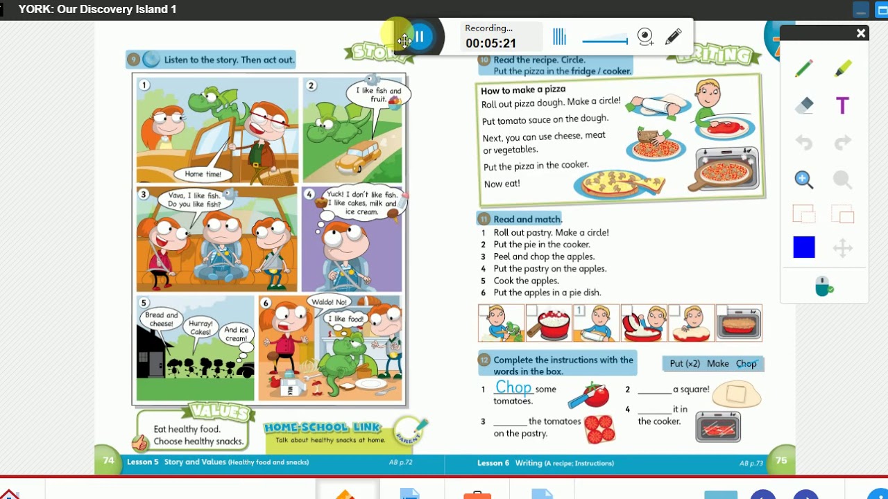 Our Discovery Island 1 Unit 7 lesson 5 PB 74 75 - YouTube