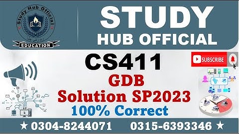 CS411 GDB Solution Spring 2023, CS411 GDB 1 Solution Spring 2023, CS411 GDB Solution 2023, CS411 GDB