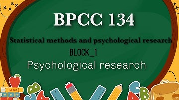 Statistical methods and psychological research #bpcc134 # unit 1