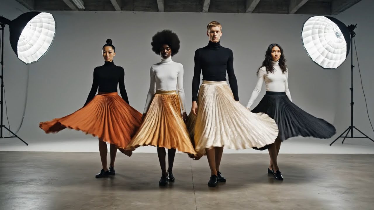 AI Surreal Dance Video - Paper Fans: The Silent Dance of Gold 4К