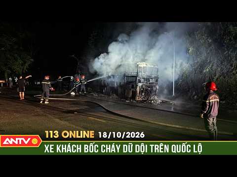 Terrifying: Passenger bus engulfed in flames on the way to Sa Pa | 113 News Online October 18 | ANTV