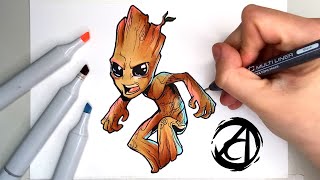 Como Desenhar O Groot Com A Dai Oliveira