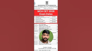 Mca cet 2026 Exam dates released | Mca cet exam dates 2026