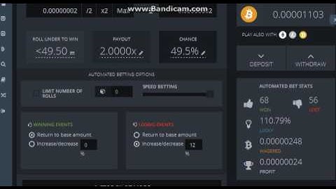 BITSLER STRATEGY #2 100% sure win automated betting! Onlin 73