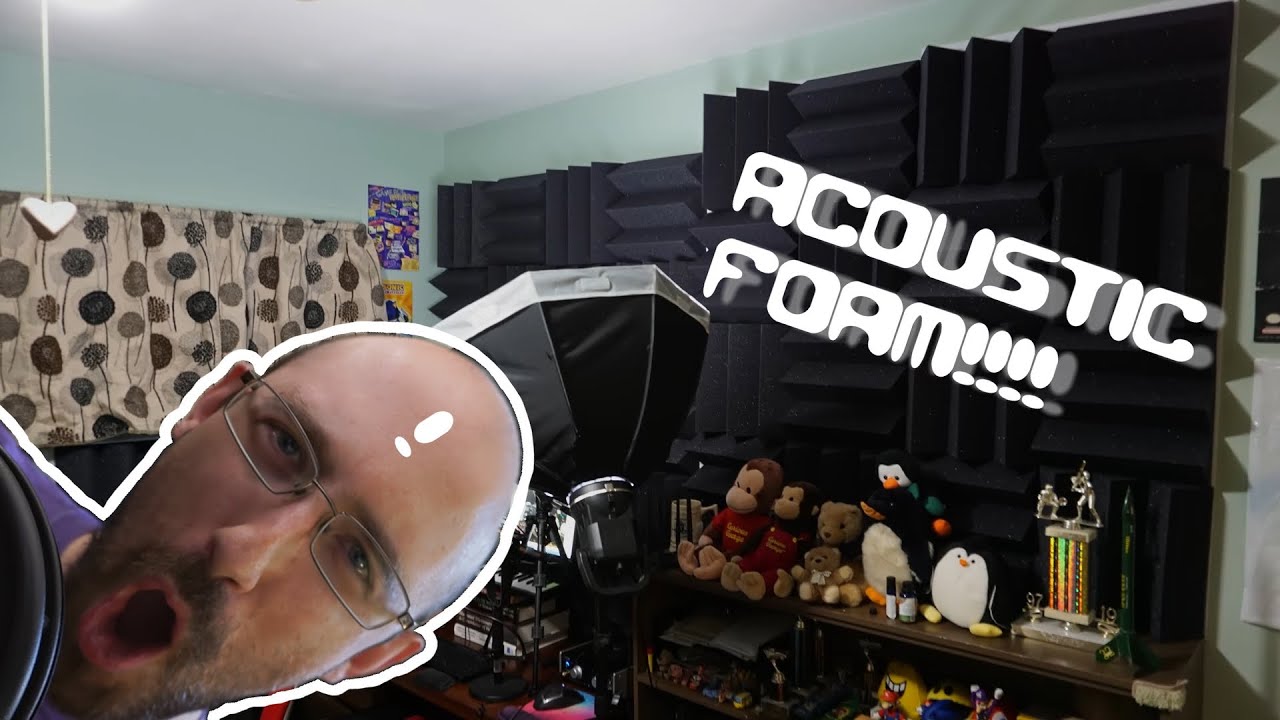 DIY Acoustic Foam Panel Studio Treatment! Avoid Wall Damage! Saint