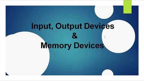 Input output & memory devices part-3
