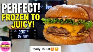 AIR FRYER HACK :TURN YOUR FROZEN HAMBURGER PATTIES INTO A DELICIOUS CHEESE BURGER IN THE AIR FRYER