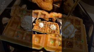 Fruity Pebbles Waffles and Fried Chicken 😊💙#brunch #breakfast #foryou #viral #allhearteyesoncam